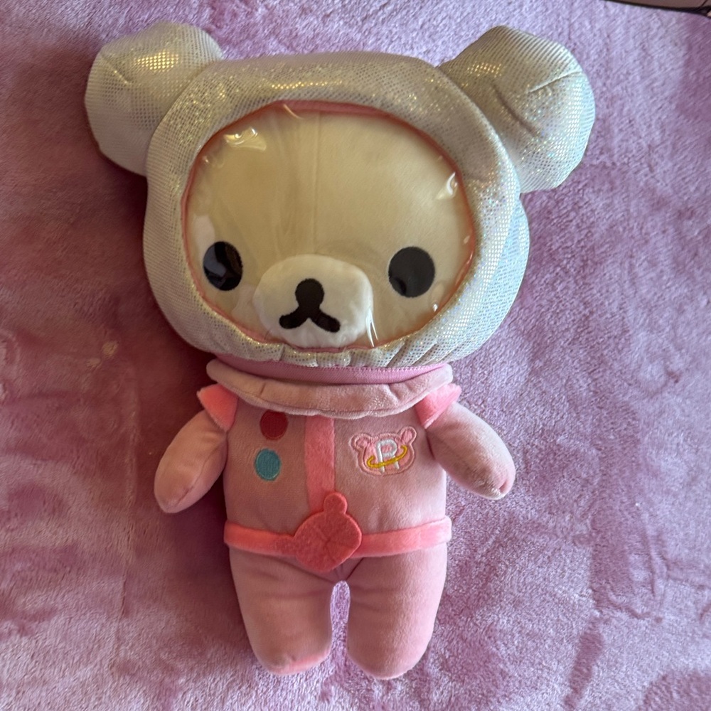 Pink and Silver Space Bear Plush